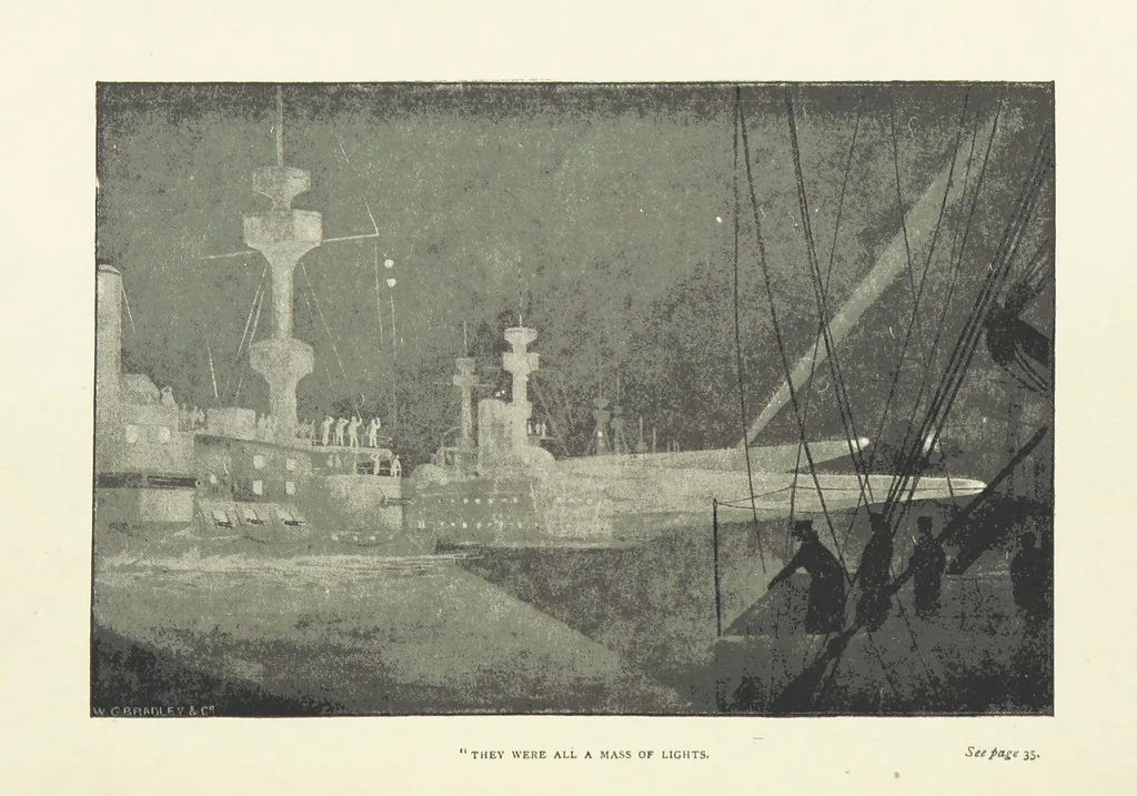 An illustration from The Captain of the “Mary Rose.” A tale of to-morrow ... Illustrated, etc, 1892, leaf 10