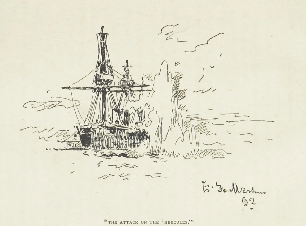 An illustration from The Captain of the “Mary Rose.” A tale of to-morrow ... Illustrated, etc, 1892, leaf 117