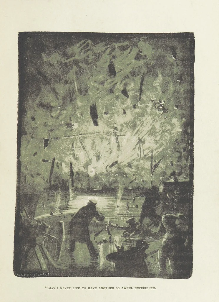 An illustration from The Captain of the “Mary Rose.” A tale of to-morrow ... Illustrated, etc, 1892, leaf 121