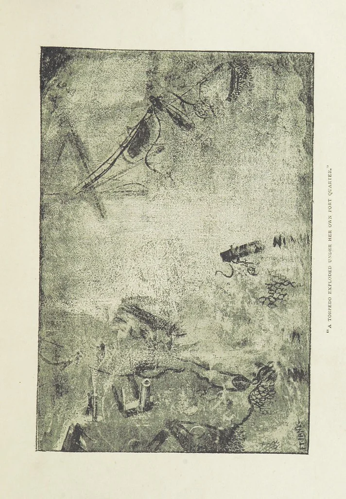 An illustration from The Captain of the “Mary Rose.” A tale of to-morrow ... Illustrated, etc, 1892, leaf 125