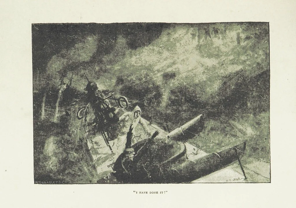 An illustration from The Captain of the “Mary Rose.” A tale of to-morrow ... Illustrated, etc, 1892, leaf 181
