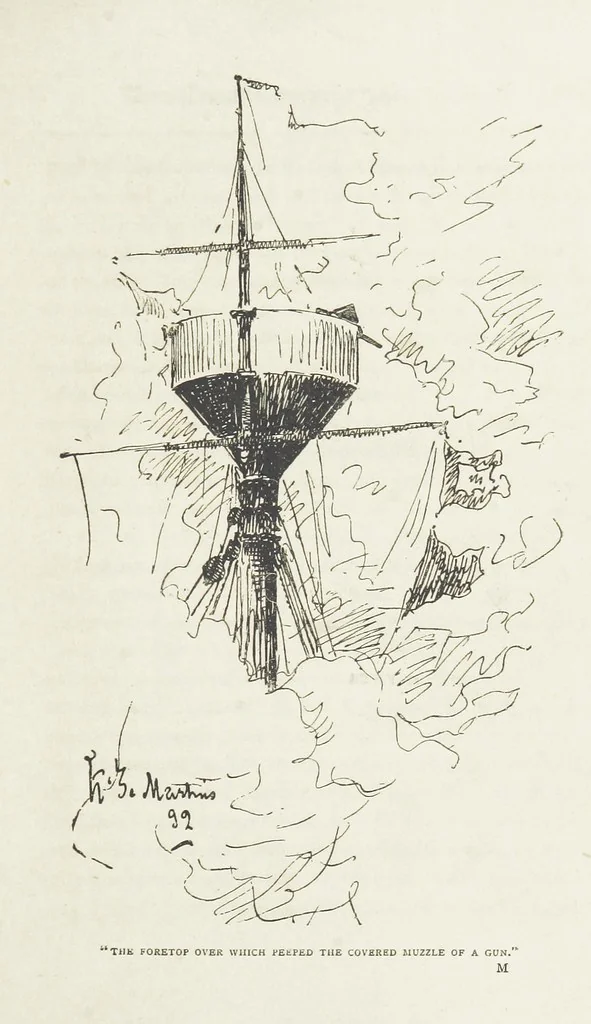 An illustration from The Captain of the “Mary Rose.” A tale of to-morrow ... Illustrated, etc, 1892, leaf 199