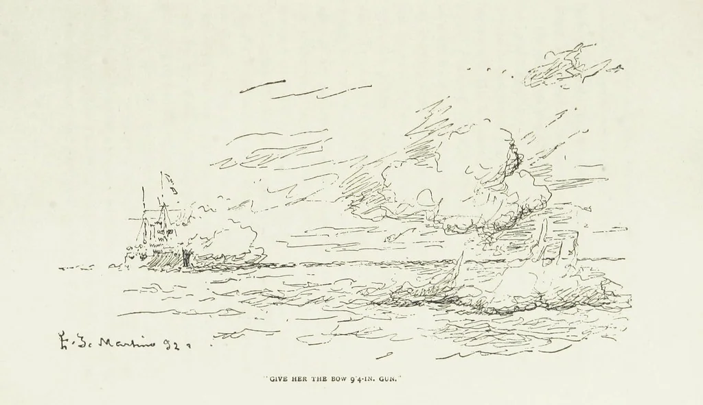 An illustration from The Captain of the “Mary Rose.” A tale of to-morrow ... Illustrated, etc, 1892, leaf 207