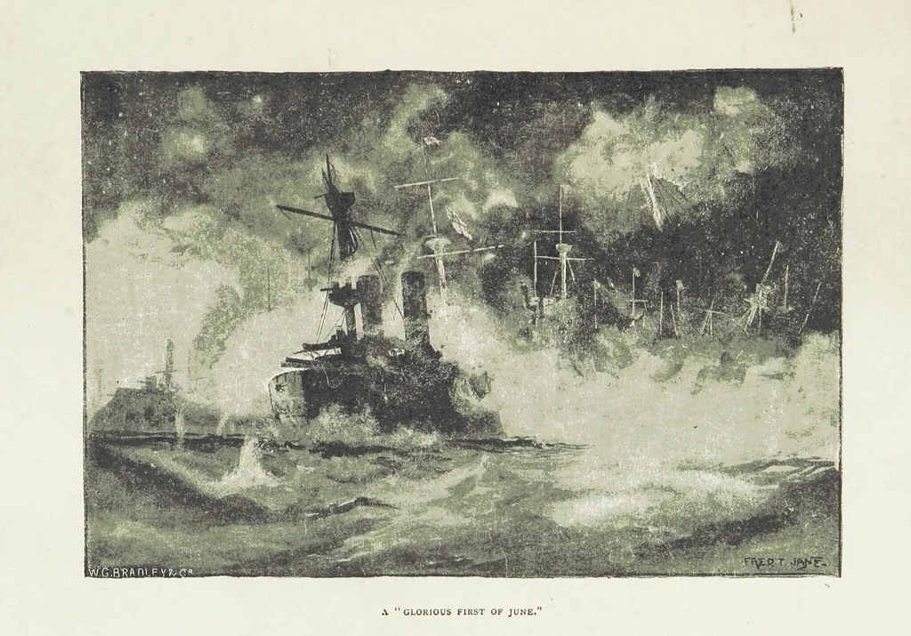 An illustration from The Captain of the “Mary Rose.” A tale of to-morrow ... Illustrated, etc, 1892, leaf 323