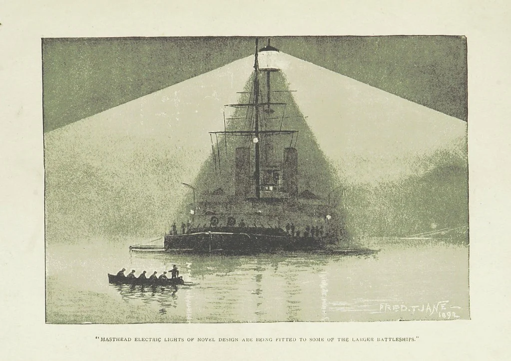 An illustration from The Captain of the “Mary Rose.” A tale of to-morrow ... Illustrated, etc, 1892, leaf 35