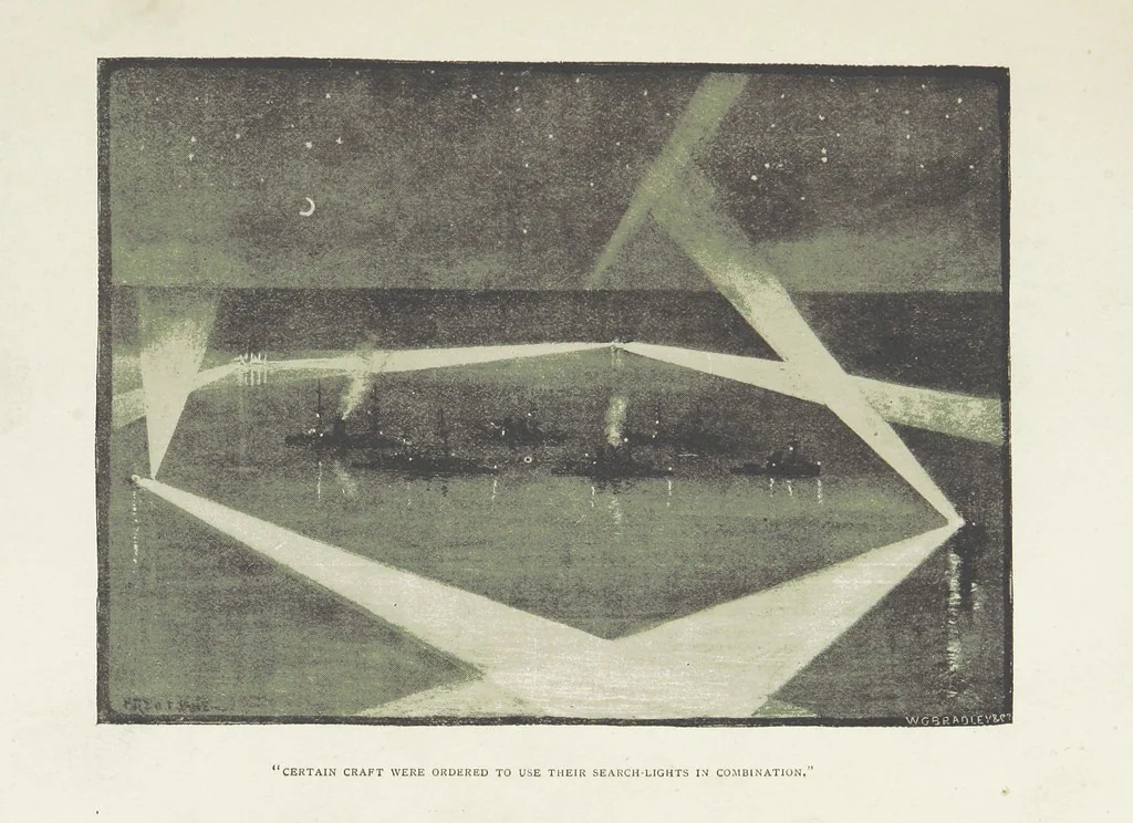 An illustration from The Captain of the “Mary Rose.” A tale of to-morrow ... Illustrated, etc, 1892, leaf 51