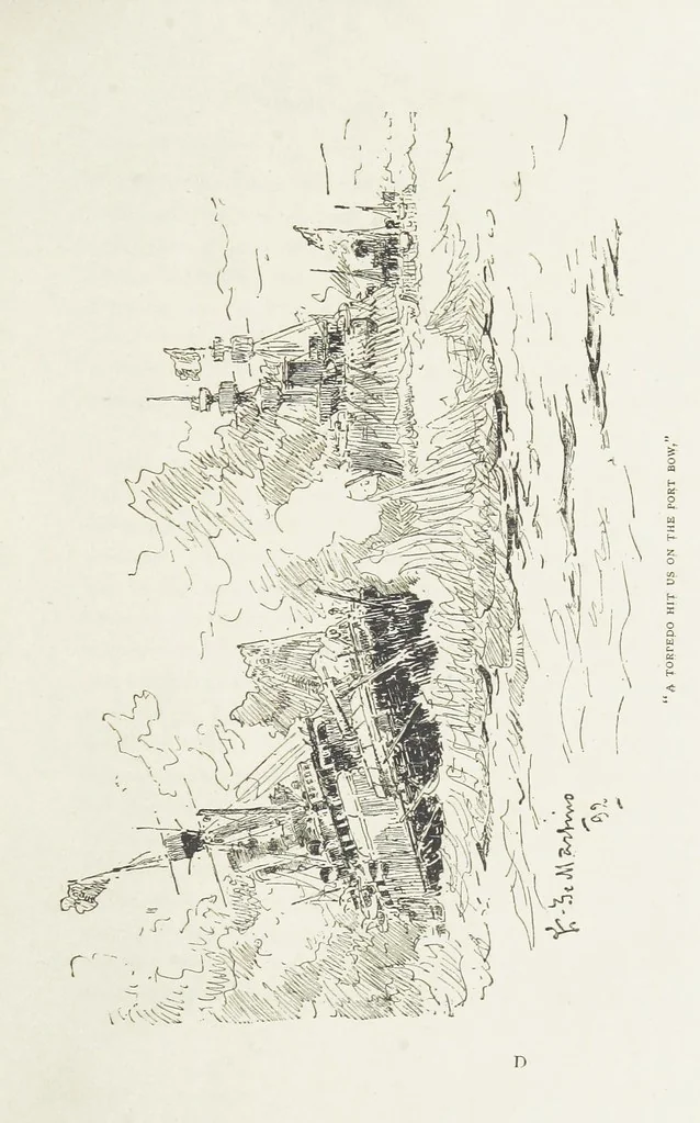 An illustration from The Captain of the “Mary Rose.” A tale of to-morrow ... Illustrated, etc, 1892, leaf 71
