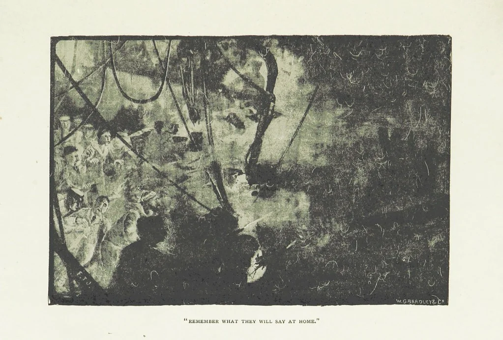 An illustration from The Captain of the “Mary Rose.” A tale of to-morrow ... Illustrated, etc, 1892, leaf 79