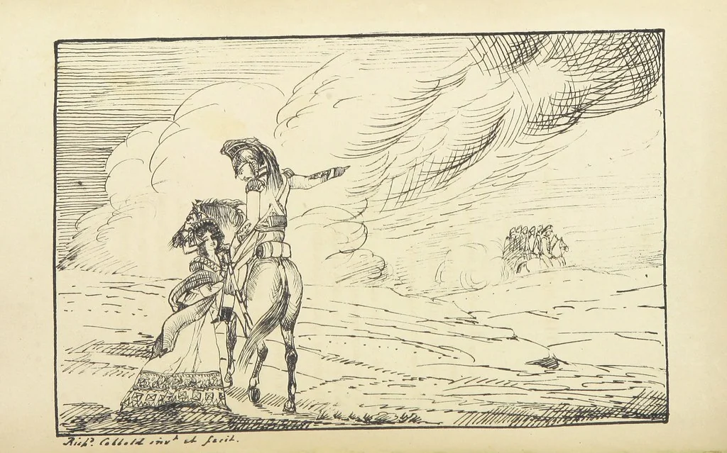An illustration from Valentine Verses; or, Lines of truth, love, and virtue. [With plates, lithographed by the author, 1827, leaf 254