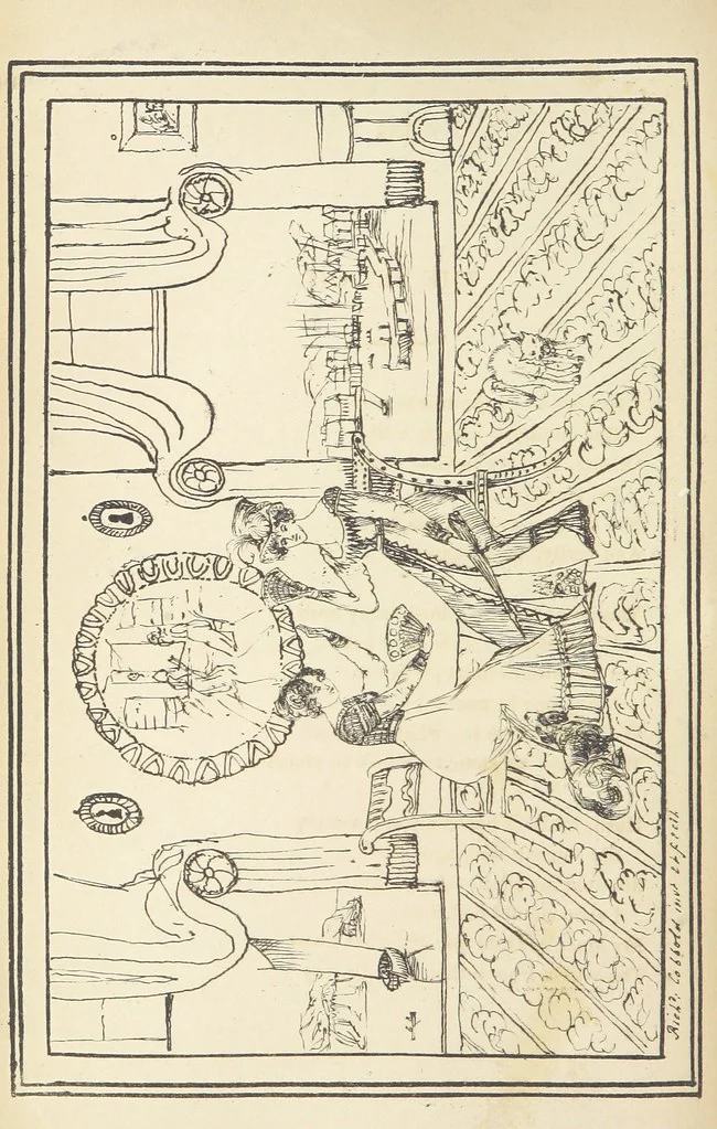 An illustration from Valentine Verses; or, Lines of truth, love, and virtue. [With plates, lithographed by the author, 1827, leaf 286