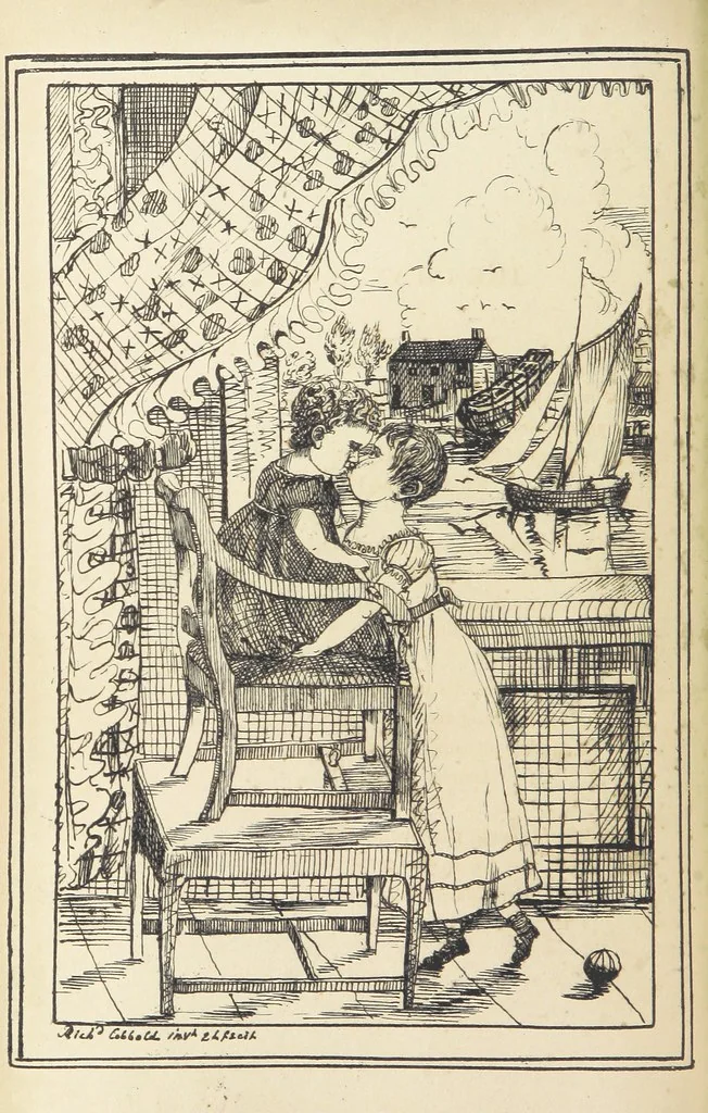 An illustration from Valentine Verses; or, Lines of truth, love, and virtue. [With plates, lithographed by the author, 1827, leaf 342