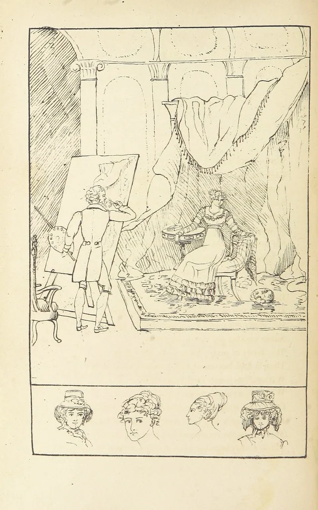 An illustration from Valentine Verses; or, Lines of truth, love, and virtue. [With plates, lithographed by the author, 1827, leaf 414