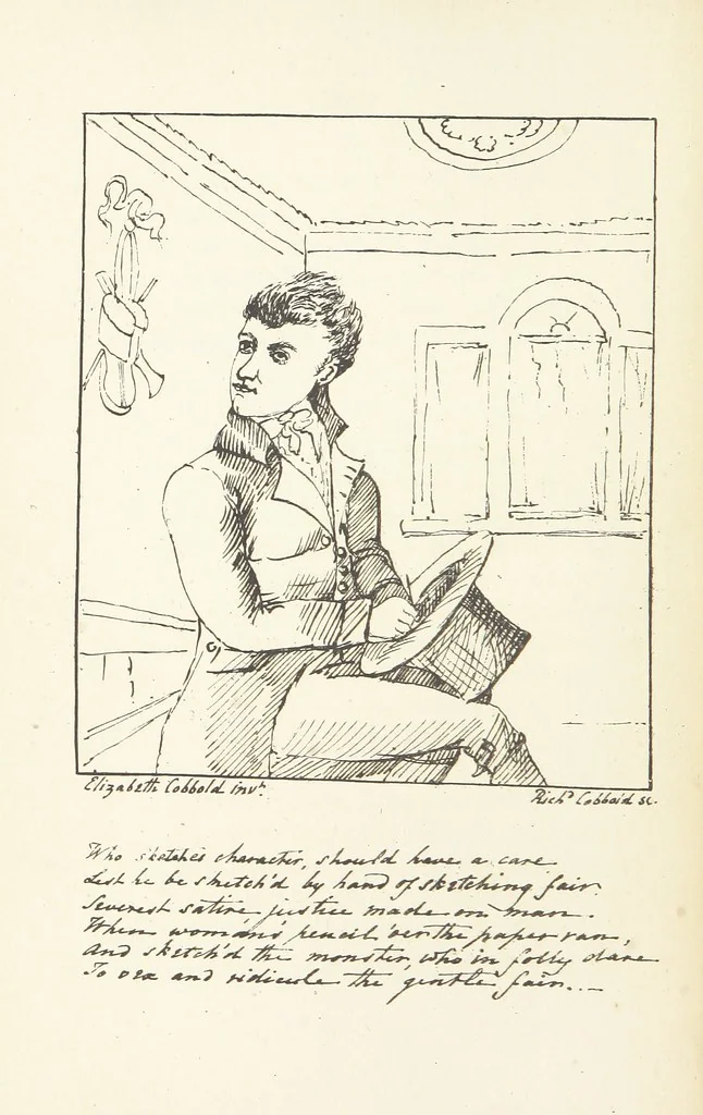 An illustration from Valentine Verses; or, Lines of truth, love, and virtue. [With plates, lithographed by the author, 1827, leaf 422