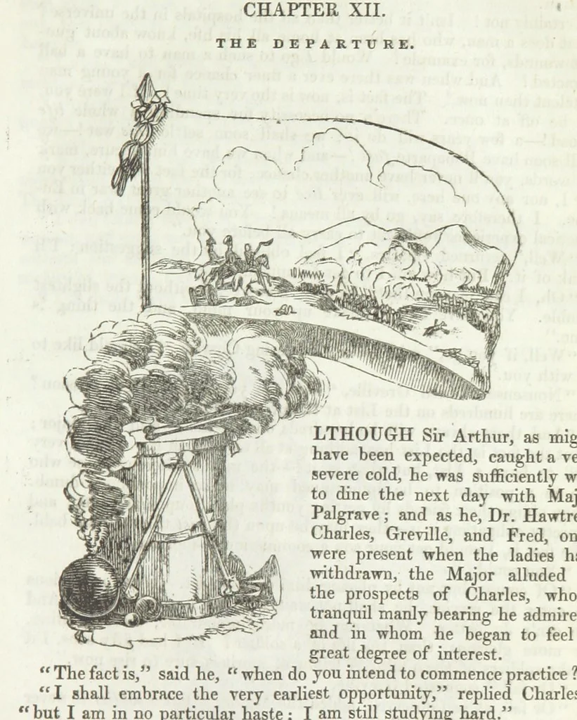 An illustration from The Sisters; or, the Fatal marriages ... Illustrated with fifty-eight engravings by Kenny Meadows and Alfred Crowquill: a portrait of the author: and twenty-two etchings on steel, by Onwhyn. Second edition, with additions, 1851, leaf 101