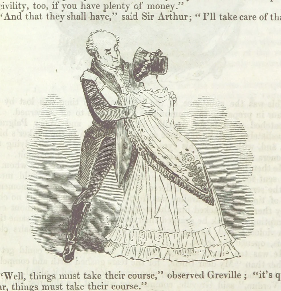 An illustration from The Sisters; or, the Fatal marriages ... Illustrated with fifty-eight engravings by Kenny Meadows and Alfred Crowquill: a portrait of the author: and twenty-two etchings on steel, by Onwhyn. Second edition, with additions, 1851, leaf 128