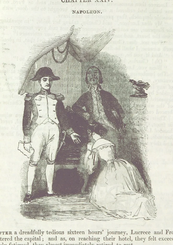 An illustration from The Sisters; or, the Fatal marriages ... Illustrated with fifty-eight engravings by Kenny Meadows and Alfred Crowquill: a portrait of the author: and twenty-two etchings on steel, by Onwhyn. Second edition, with additions, 1851, leaf 194