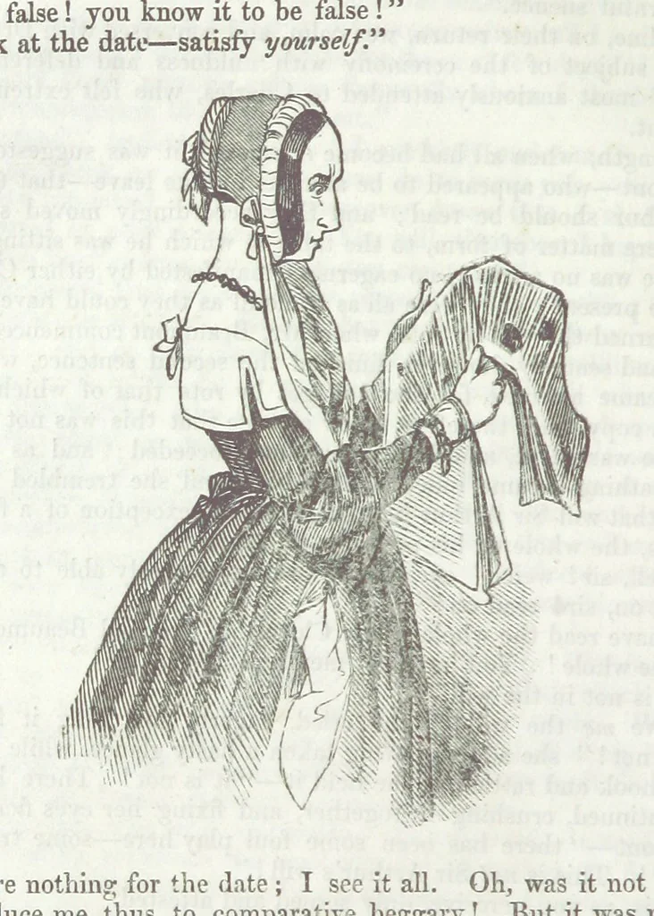An illustration from The Sisters; or, the Fatal marriages ... Illustrated with fifty-eight engravings by Kenny Meadows and Alfred Crowquill: a portrait of the author: and twenty-two etchings on steel, by Onwhyn. Second edition, with additions, 1851, leaf 238
