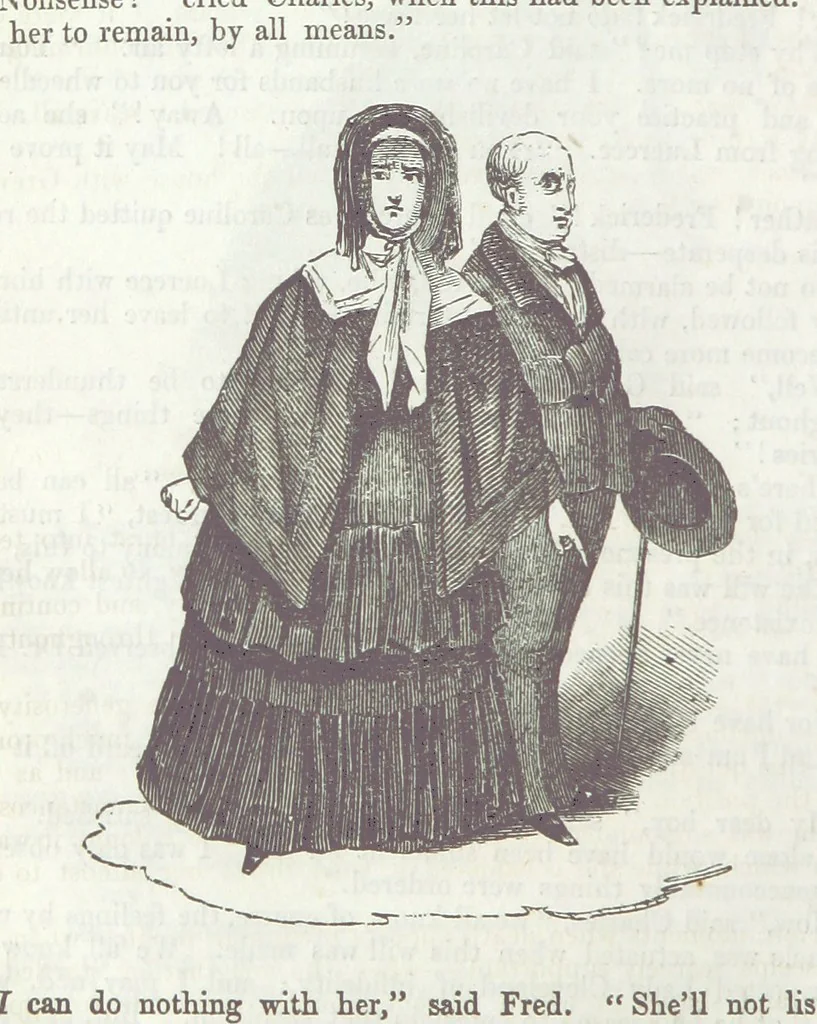 An illustration from The Sisters; or, the Fatal marriages ... Illustrated with fifty-eight engravings by Kenny Meadows and Alfred Crowquill: a portrait of the author: and twenty-two etchings on steel, by Onwhyn. Second edition, with additions, 1851, leaf 240