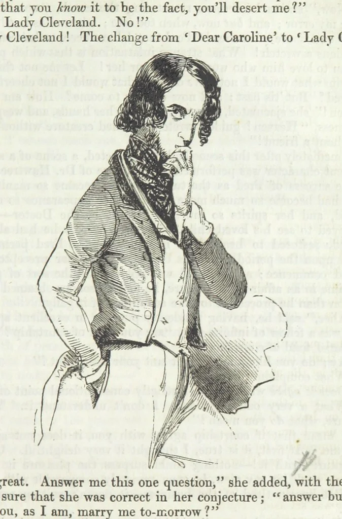 An illustration from The Sisters; or, the Fatal marriages ... Illustrated with fifty-eight engravings by Kenny Meadows and Alfred Crowquill: a portrait of the author: and twenty-two etchings on steel, by Onwhyn. Second edition, with additions, 1851, leaf 245