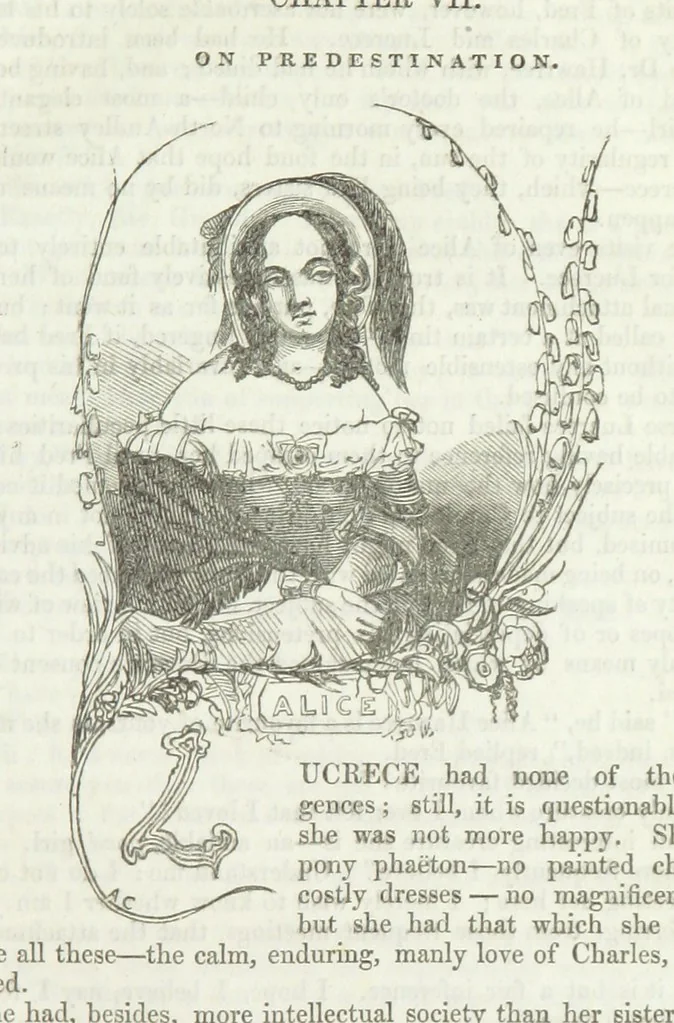 An illustration from The Sisters; or, the Fatal marriages ... Illustrated with fifty-eight engravings by Kenny Meadows and Alfred Crowquill: a portrait of the author: and twenty-two etchings on steel, by Onwhyn. Second edition, with additions, 1851, leaf 63