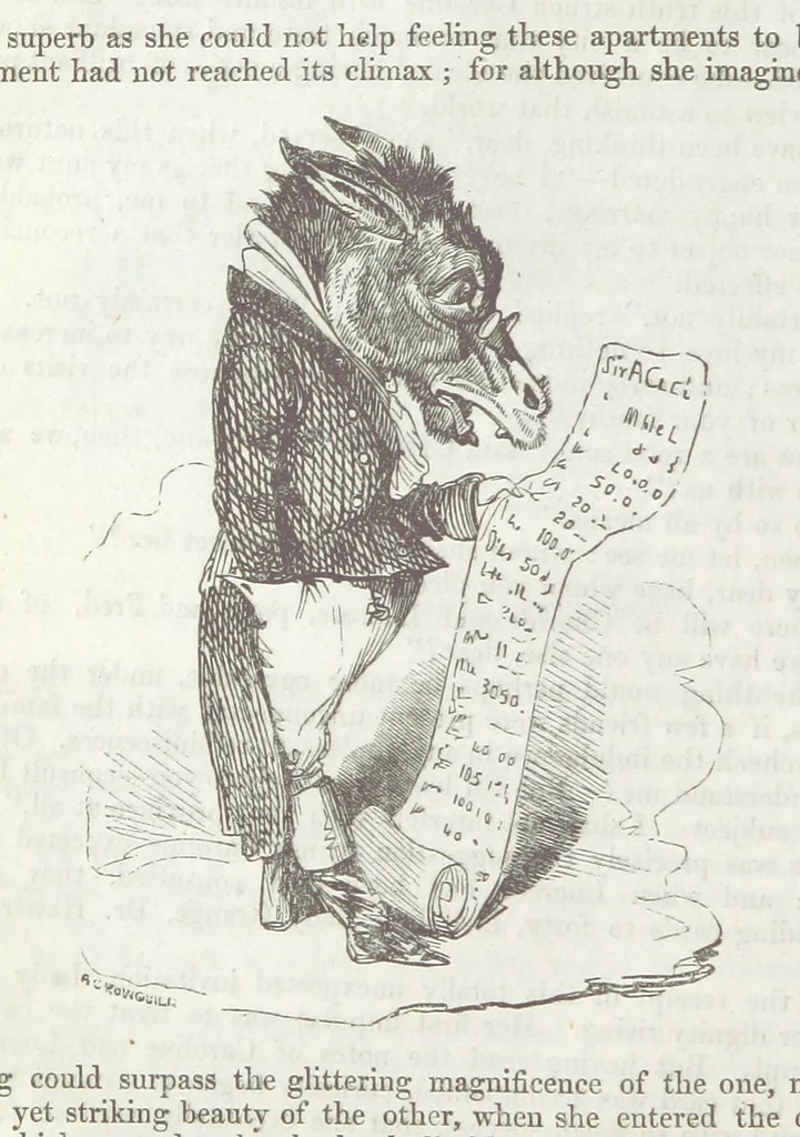 An illustration from The Sisters; or, the Fatal marriages ... Illustrated with fifty-eight engravings by Kenny Meadows and Alfred Crowquill: a portrait of the author: and twenty-two etchings on steel, by Onwhyn. Second edition, with additions, 1851, leaf 78