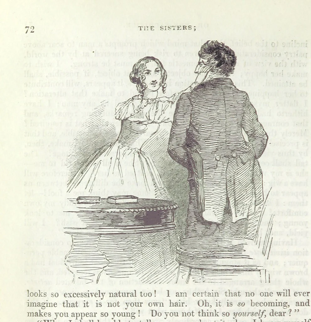 An illustration from The Sisters; or, the Fatal marriages ... Illustrated with fifty-eight engravings by Kenny Meadows and Alfred Crowquill: a portrait of the author: and twenty-two etchings on steel, by Onwhyn. Second edition, with additions, 1851, leaf 84