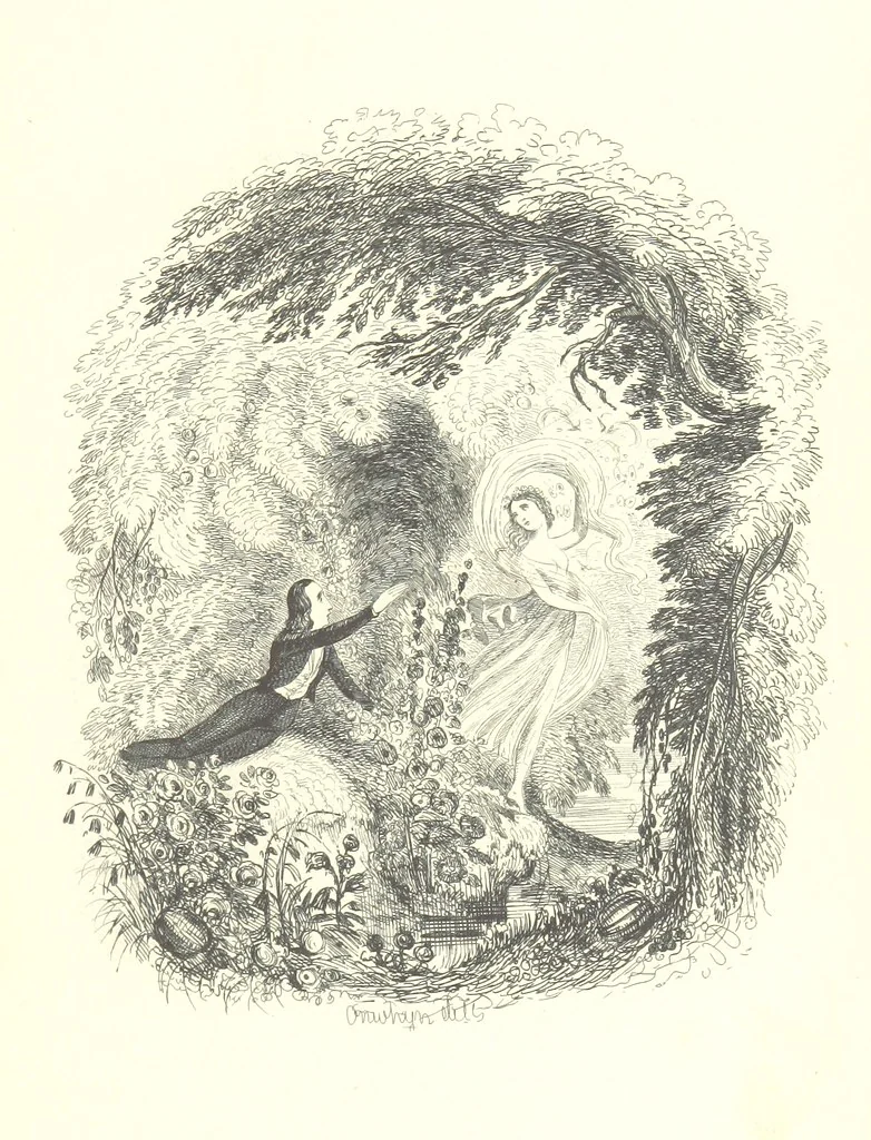 An illustration from Sylvester Sound, the Somnambulist. (Illustrated by Onwhyn.) [With a portrait of the author, 1844, leaf 377