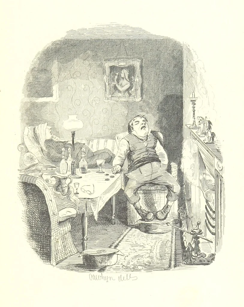 An illustration from Sylvester Sound, the Somnambulist. (Illustrated by Onwhyn.) [With a portrait of the author, 1844, leaf 379