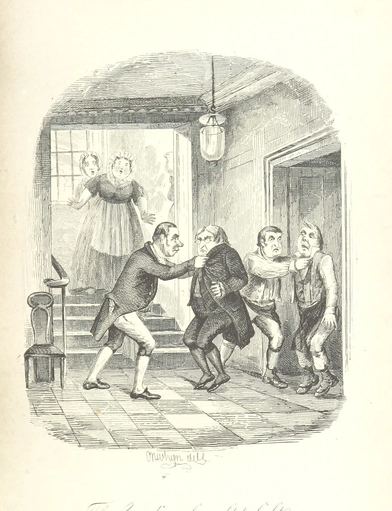 An illustration from Sylvester Sound, the Somnambulist. (Illustrated by Onwhyn.) [With a portrait of the author, 1844, leaf 381