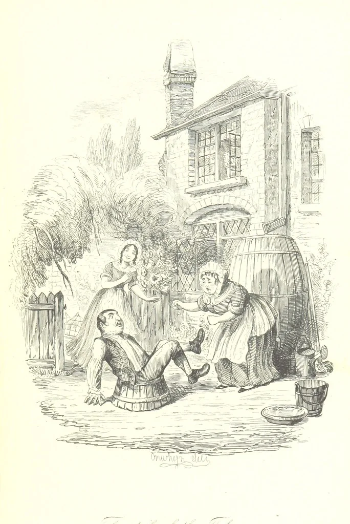 An illustration from Sylvester Sound, the Somnambulist. (Illustrated by Onwhyn.) [With a portrait of the author, 1844, leaf 389