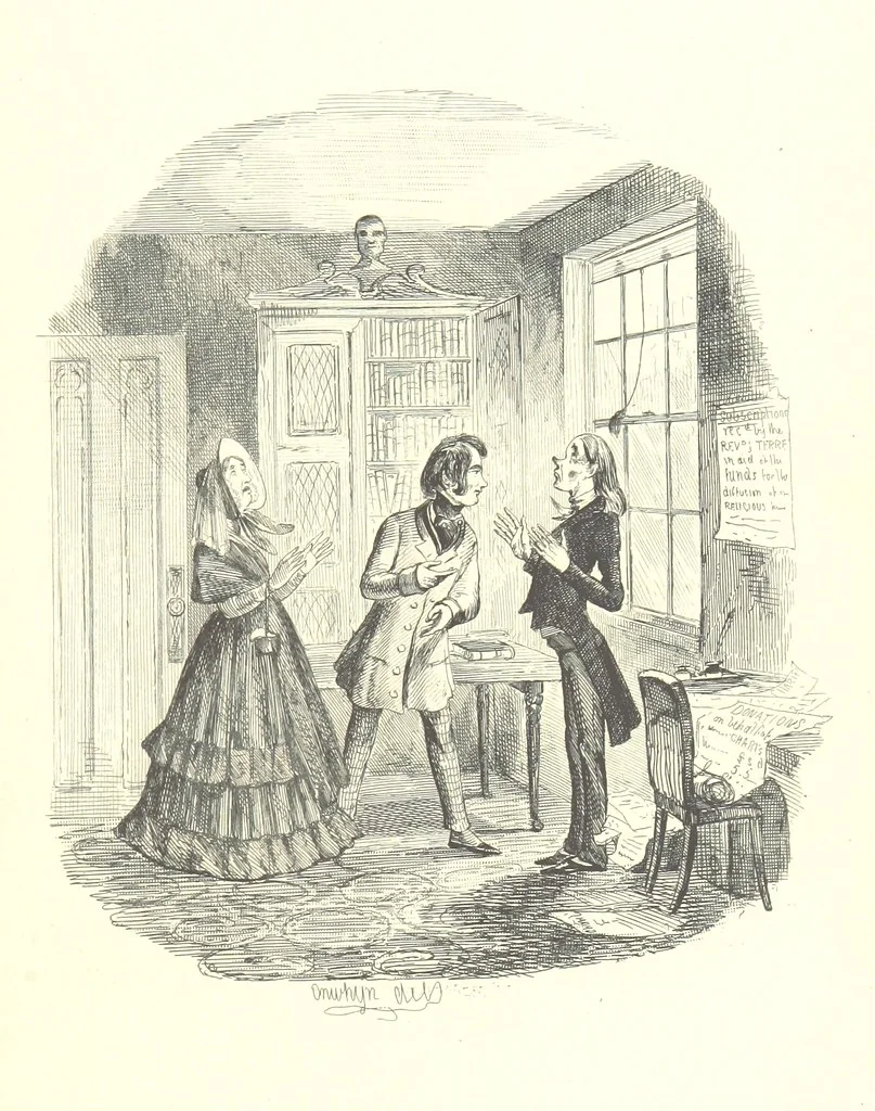 An illustration from Sylvester Sound, the Somnambulist. (Illustrated by Onwhyn.) [With a portrait of the author, 1844, leaf 395