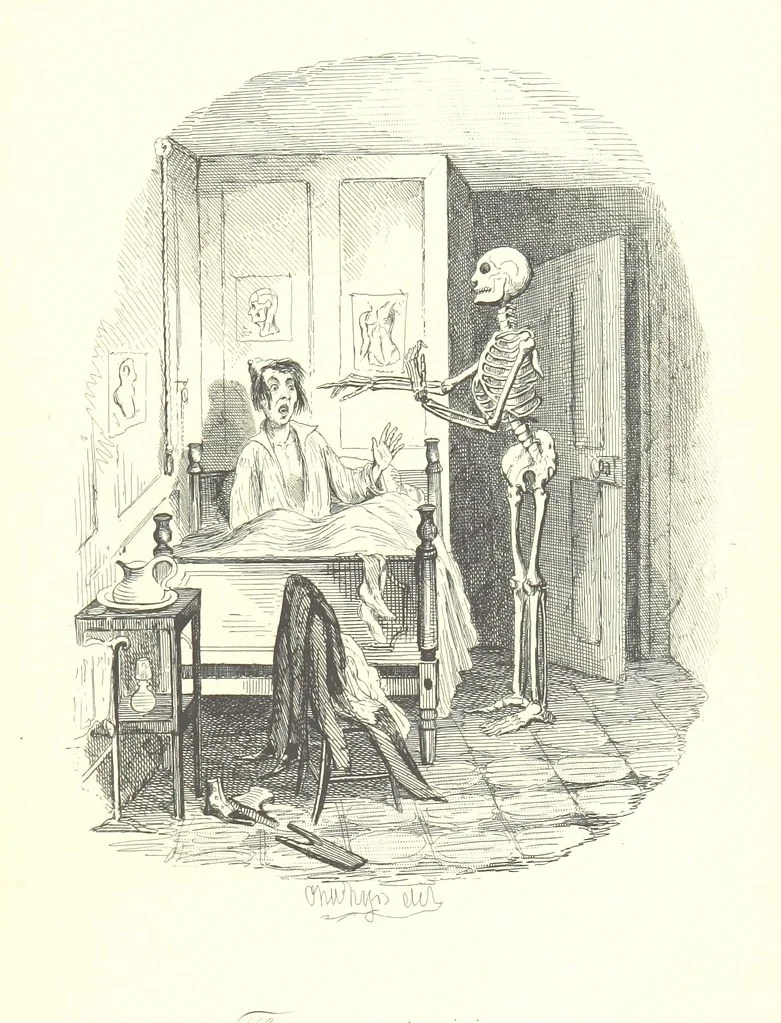 An illustration from Sylvester Sound, the Somnambulist. (Illustrated by Onwhyn.) [With a portrait of the author, 1844, leaf 399
