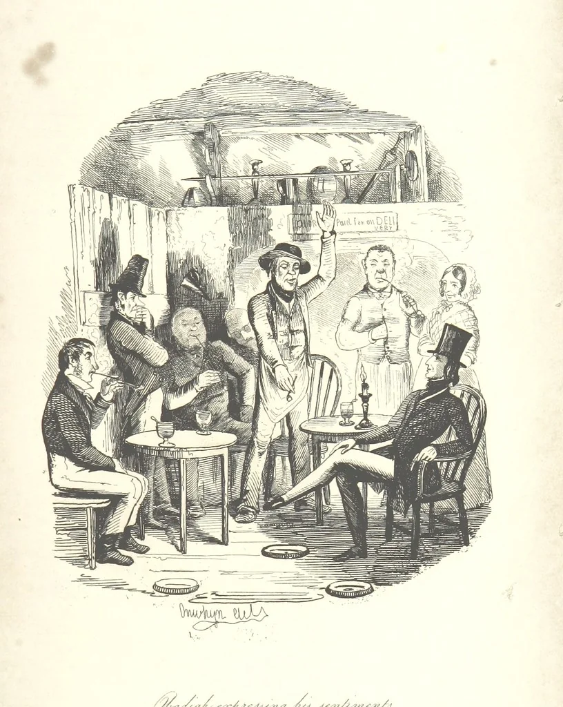 An illustration from Sylvester Sound, the Somnambulist. (Illustrated by Onwhyn.) [With a portrait of the author, 1844, leaf 419