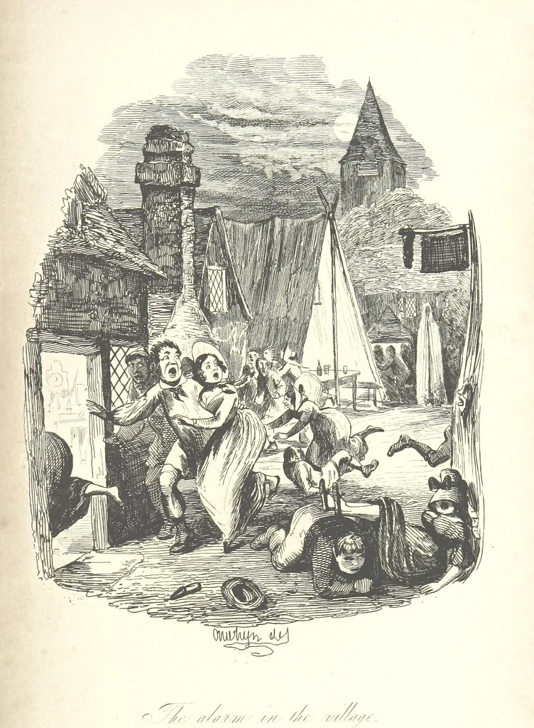 An illustration from Sylvester Sound, the Somnambulist. (Illustrated by Onwhyn.) [With a portrait of the author, 1844, leaf 425