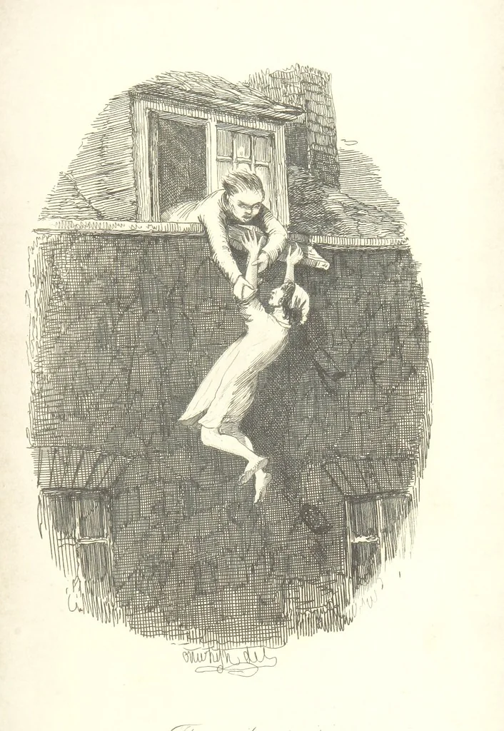 An illustration from Sylvester Sound, the Somnambulist. (Illustrated by Onwhyn.) [With a portrait of the author, 1844, leaf 429