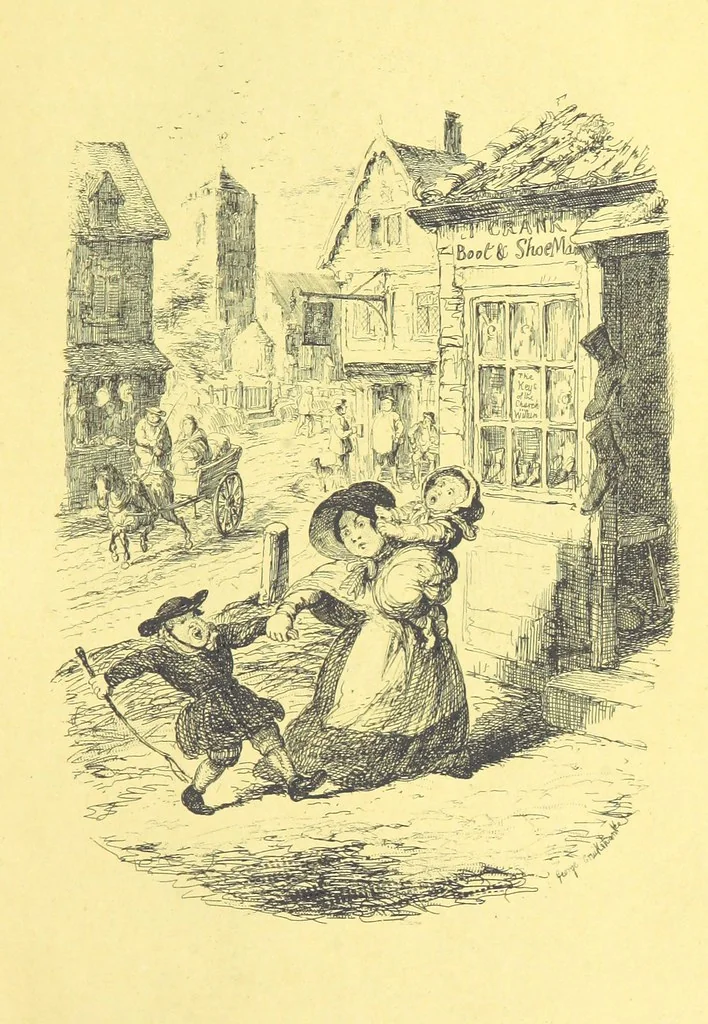 An illustration from Lorimer Littlegood Esq, a young gentleman who wished to see society, and saw it accordingly. Illustrated by George Cruikshank and William M'Connell, 1858, leaf 143