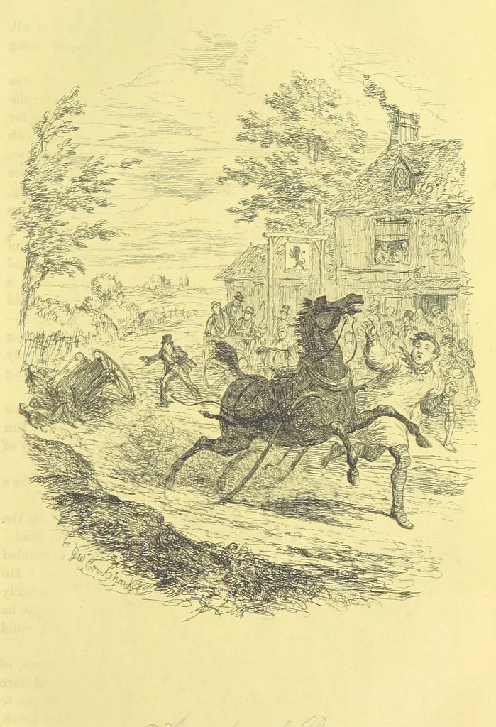 An illustration from Lorimer Littlegood Esq, a young gentleman who wished to see society, and saw it accordingly. Illustrated by George Cruikshank and William M'Connell, 1858, leaf 229
