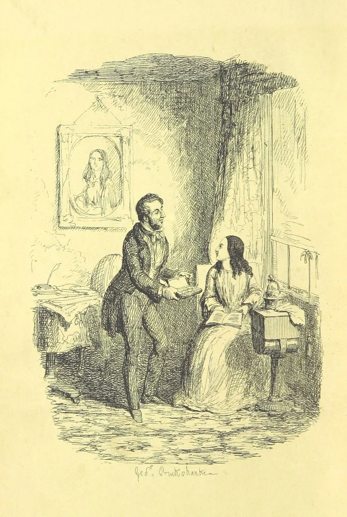 An illustration from Lorimer Littlegood Esq, a young gentleman who wished to see society, and saw it accordingly. Illustrated by George Cruikshank and William M'Connell, 1858, leaf 6