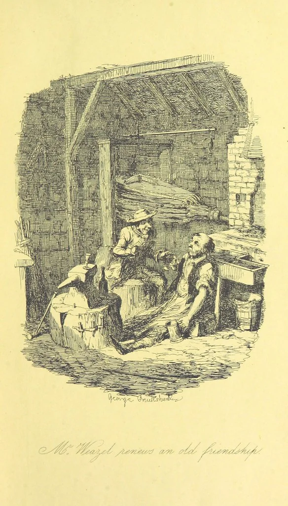 An illustration from Lorimer Littlegood Esq, a young gentleman who wished to see society, and saw it accordingly. Illustrated by George Cruikshank and William M'Connell, 1858, leaf 75