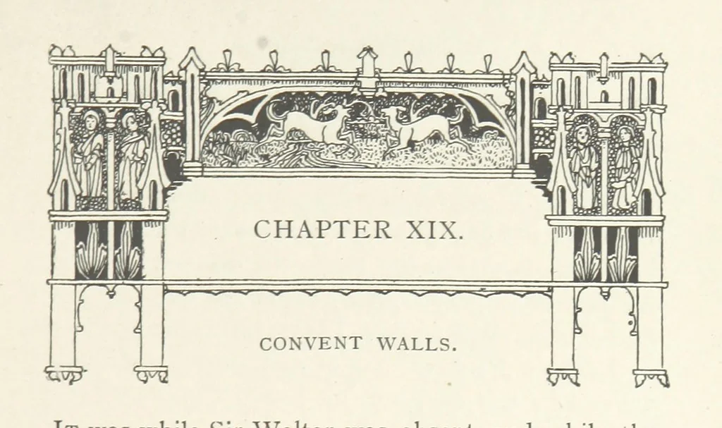 An illustration from Minstrel Dick. A tale of the XIVth cent, 1896, leaf 183