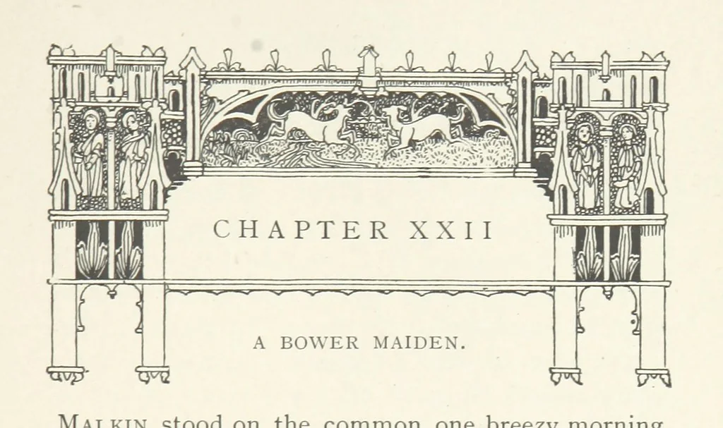 An illustration from Minstrel Dick. A tale of the XIVth cent, 1896, leaf 217