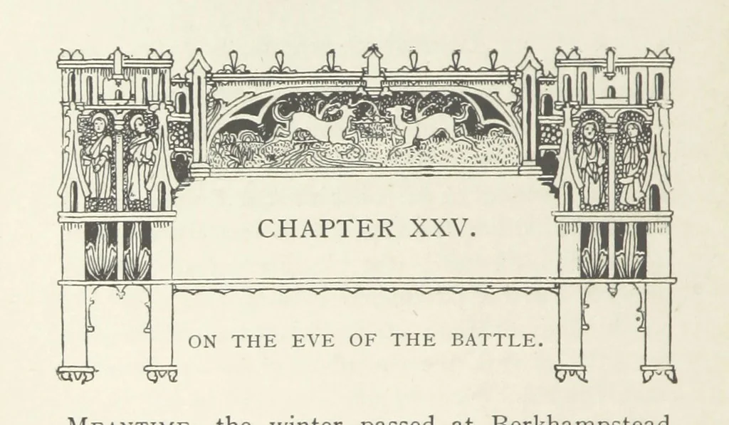 An illustration from Minstrel Dick. A tale of the XIVth cent, 1896, leaf 252