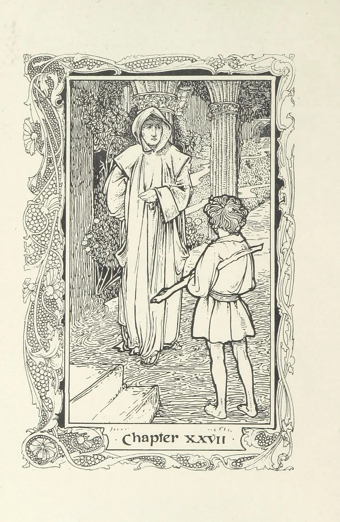 An illustration from Minstrel Dick. A tale of the XIVth cent, 1896, leaf 274