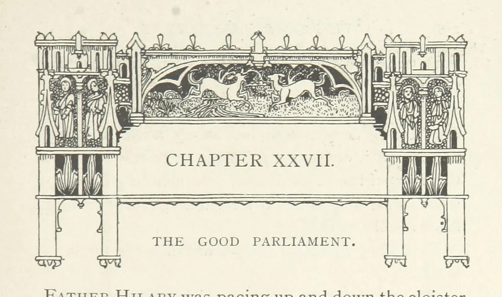 An illustration from Minstrel Dick. A tale of the XIVth cent, 1896, leaf 275