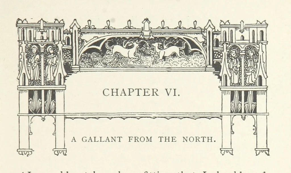 An illustration from Minstrel Dick. A tale of the XIVth cent, 1896, leaf 59