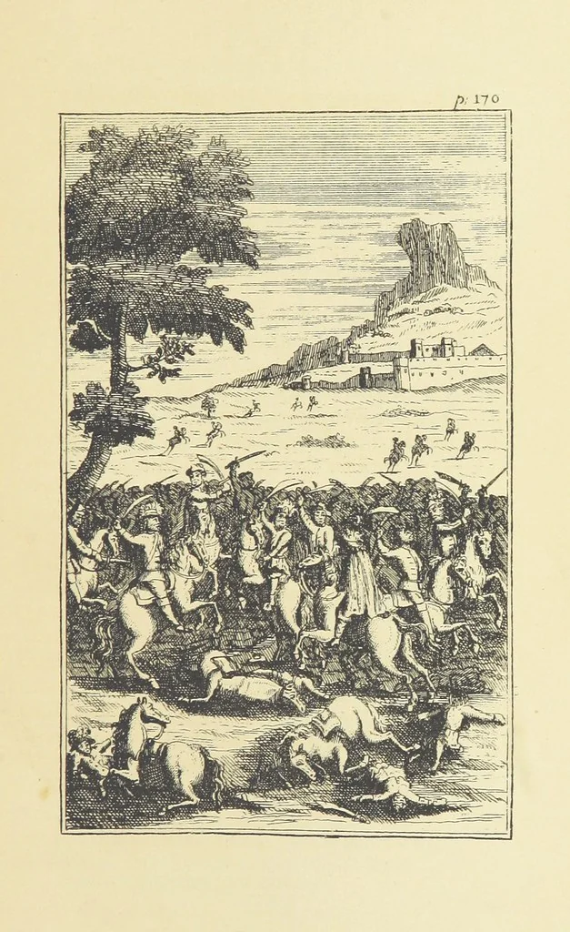 An illustration from A Collection of Old Ballads. Corrected from the best and most ancient copies extant. With introductions, historical, critical, or humorous. Illustrated with copper plates. [Collected by Ambrose Philips?, 1871, leaf 209