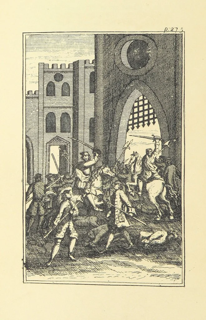An illustration from A Collection of Old Ballads. Corrected from the best and most ancient copies extant. With introductions, historical, critical, or humorous. Illustrated with copper plates. [Collected by Ambrose Philips?, 1871, leaf 328