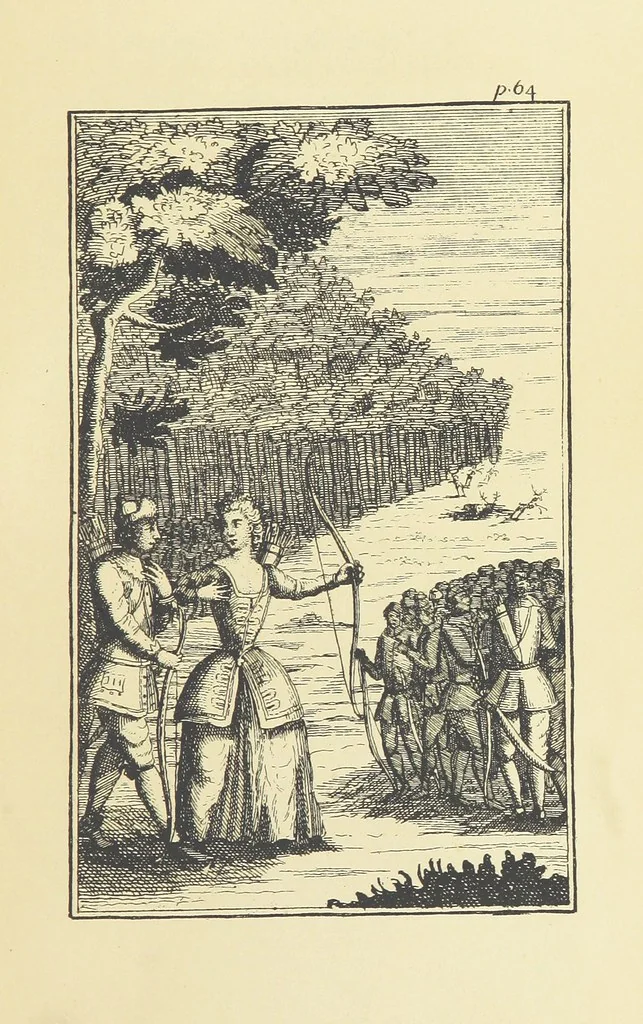 An illustration from A Collection of Old Ballads. Corrected from the best and most ancient copies extant. With introductions, historical, critical, or humorous. Illustrated with copper plates. [Collected by Ambrose Philips?, 1871, leaf 95