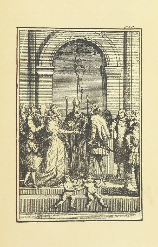 An illustration from A Collection of Old Ballads. Corrected from the best and most ancient copies extant. With introductions, historical, critical, or humorous. Illustrated with copper plates. [Collected by Ambrose Philips?, 1871, leaf 147