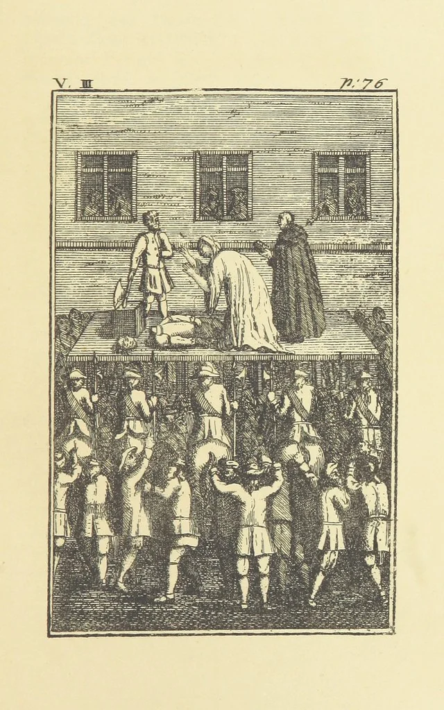 An illustration from A Collection of Old Ballads. Corrected from the best and most ancient copies extant. With introductions, historical, critical, or humorous. Illustrated with copper plates. [Collected by Ambrose Philips?, 1871, leaf 117